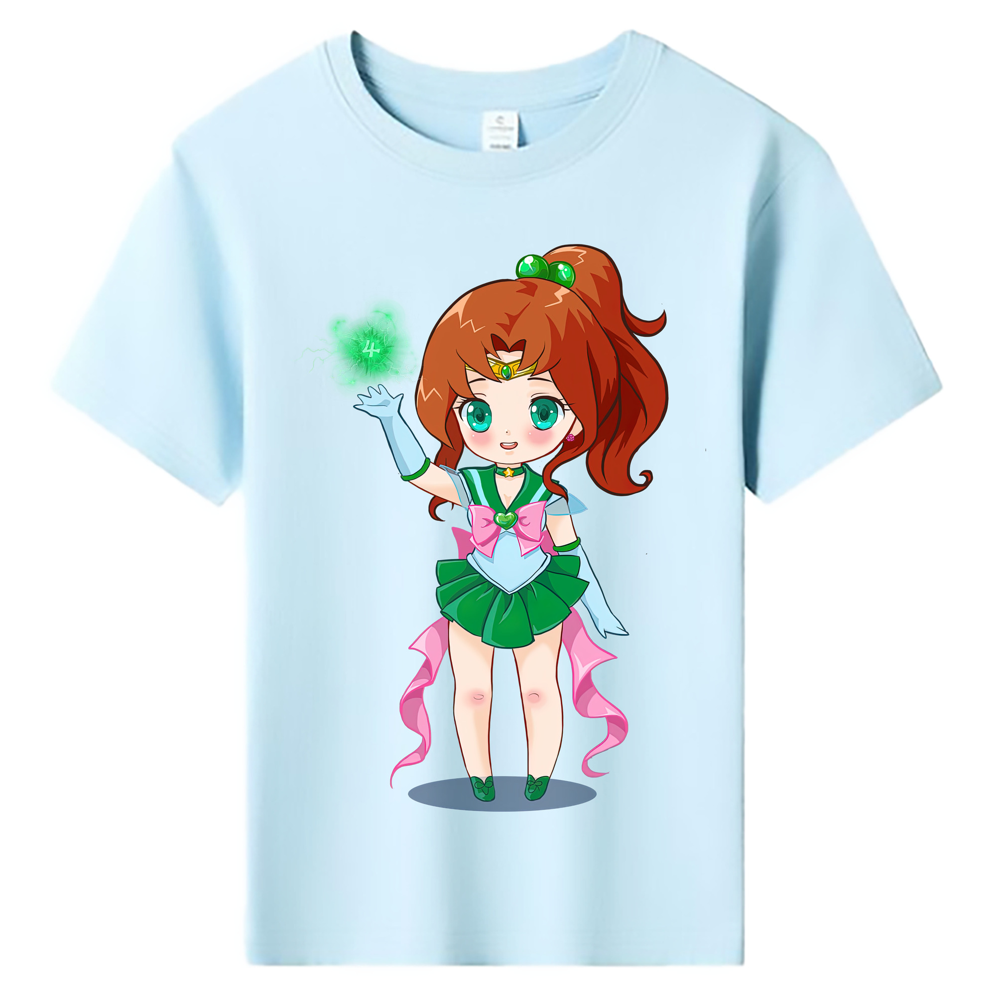 （画像用） 美少女戦士セーラームーン 木野 まこと きの まこと Sailor Moon Kino Makoto （セーラージュピター；Sailor Jupiter） 綿100％キッズTシャツ（フロントプリント）